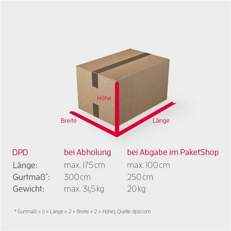 dpd paketgrößen tabelle.